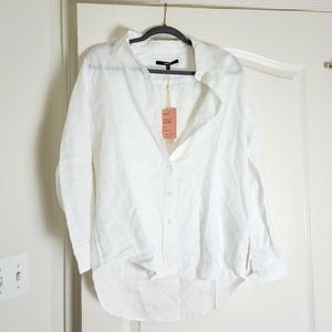 Quince Classic White Linen Button-Down Shirt